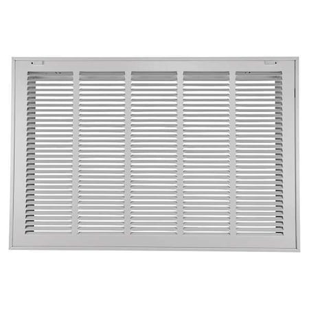 Ceiling/Wall Filtered Return Air Grille, 25 in W x 20 in H Opening, White, Steel, 1 Way, Surface Mount