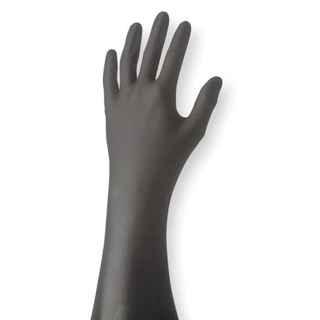 7700PFT, Disposable Gloves, 4 mil Palm, Nitrile, Powder-Free, M (8), 50 PK, Black