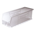 Hang & Stack Storage Bin, Plastic, Clear, 5 in H, 5 1/2 in W, 14 3/4 in L