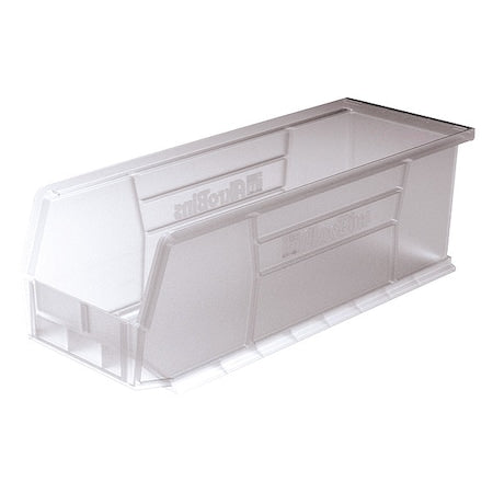 Hang & Stack Storage Bin, Plastic, Clear, 5 in H, 5 1/2 in W, 14 3/4 in L
