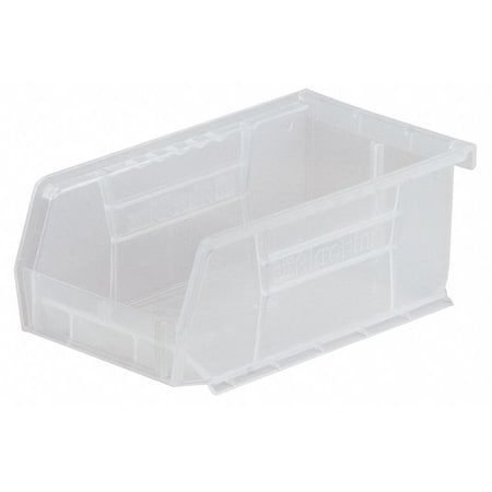 Hang & Stack Storage Bin, Plastic, 4-1/8 in W x 3 in H x 7-3/8 in L, Clear