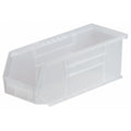 Hang & Stack Storage Bin, Plastic, Clear, 4 in H, 4 1/8 in W, 10 7/8 in L