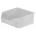 Hang & Stack Storage Bin, Plastic, Clear, 7 in H, 16 1/2 in W, 14 3/4 in L