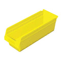 Shelf Storage Bin, Plastic, Yellow, 6 in H, 6 5/8 in W, 17 7/8 in L