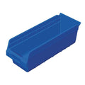 Shelf Storage Bin, Plastic, Blue, 6 in H, 6 5/8 in W, 17 7/8 in L