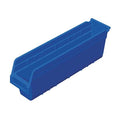 Shelf Storage Bin, Plastic, Blue, 6 in H, 4 1/8 in W, 17 7/8 in L