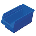 Shelf Storage Bin, Plastic, Blue, 6 in H, 6 5/8 in W, 11 5/8 in L