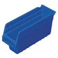 Shelf Storage Bin, Plastic, Blue, 6 in H, 4 1/8 in W, 11 5/8 in L