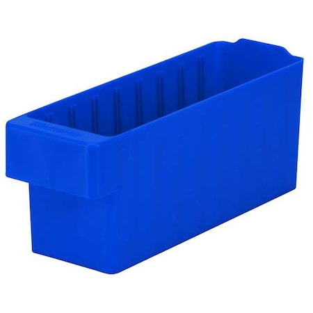 Drawer Storage Bin, Plastic, Blue, 4 5/8 in H, 3 3/4 in W, 11 5/8 in L