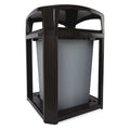 Landmark Series(R) 35 gal Square Outdoor Can, Black, None, Plastic, 26 in