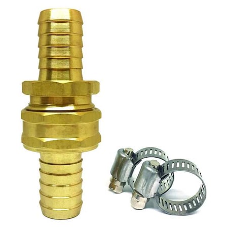 Garden Hose Repair Fitting, Brass 3/4" NH
