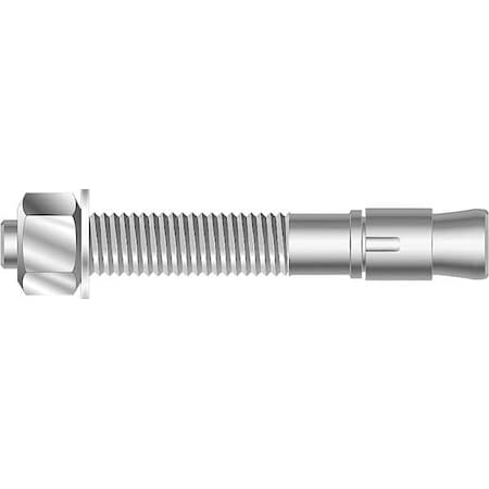 GALV SUP-R-STUD + Wedge Anchor, 3/4" Dia., 5-1/2" L, Steel Galvanized, 5 PK
