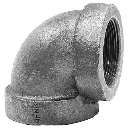 90 Degree Elbow 90 Degree Elbow, 1-1/2"" x 1"" Pipe, FNPT, Cast Iron, Class 125