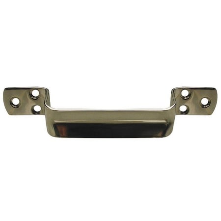 Pull Handle,7-1/8 In. H, Polished, Unthr. Through Holes