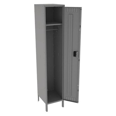 Wardrobe Locker, 15 in W, 18 in D, 78 in H, (1) Tier, (1) Wide, Gray