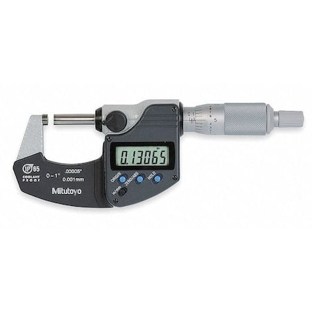 Digital Micrometer, 0 to 1", Cert, Ratchet