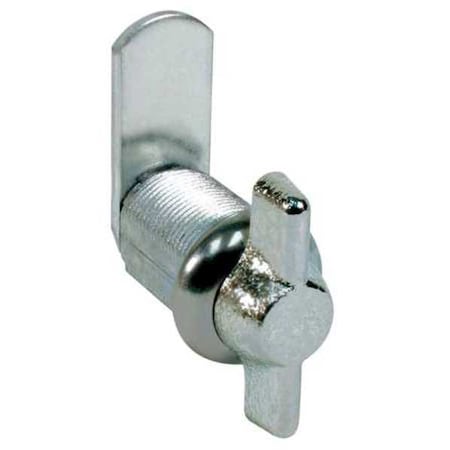 Keyless Wing-Handle Cam Locks, Bright Nickel, 9/16 in For Door Thickness, 0 Number of Keys