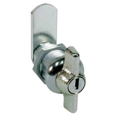 Wing-Handle Keyed Cam Lock, 9/16 in For Door Thickness, 2 Number of Keys, Different Key Type