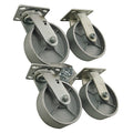 Plate Caster Kit, Steel, 6 in., 900 lb., PK4
