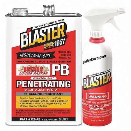 Penetrating Lubricant, 1 gal, Aerosol Spray Can, Mineral Oil Base, 120 Degrees F Max Op Temp, Not Rated, Colorless