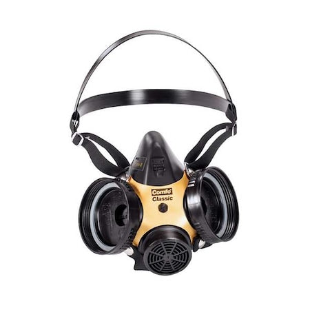 Half Mask Respirator, Comfo Classic, Not Rated, Threaded, Size, L 0 Cartridges Included