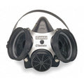 Half Mask Respirator Kit: 6 Combo Cartridge/Filters Included, Black/Magenta, (OV), Hycar Rubber, M