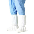 Disposable Boot Covers, XL, Polyethylene Coated Spunbond Polypropylene, Elastic, Serged Seam