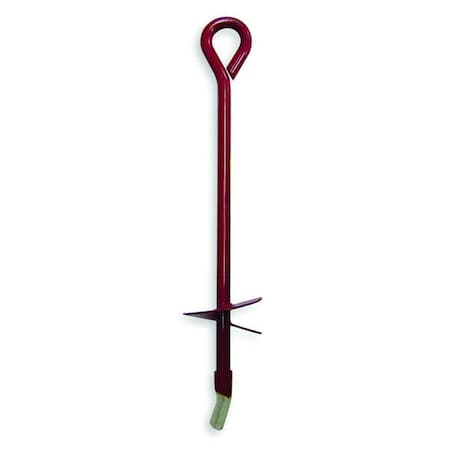 4 in Dia x 40 in L Screw-In Earth Anchor, Steel, Painted Red