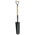 Drain Spade Shovel, 14 ga Not Applicable Blade, Steel Blade, Standard Step, 30 in L Natural