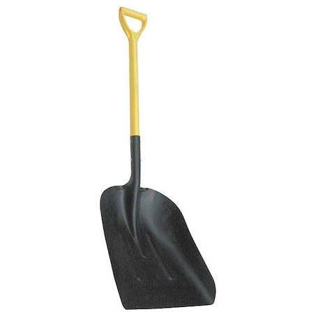 No. 12 16 ga Scoop Shovel, Steel Blade, 27 in L, Yellow, Fiberglass Handle