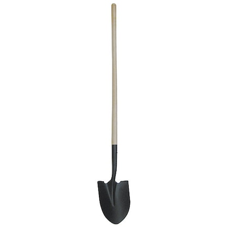 Round Point Shovel, 14 ga Not Applicable Blade, Steel Blade, Standard Step, 48 in L Natural