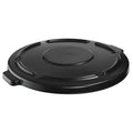 BRUTE(R) 44 gal Trash Can Lid, Flat Black, Resin, 0 Openings 24 1/2 in W/Dia