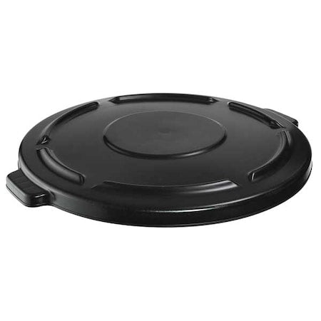 BRUTE(R) 44 gal Trash Can Lid, Flat Black, Resin, 0 Openings 24 1/2 in W/Dia