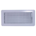 Lay-In Floor Register, 10 in W x 4 in H Opening, White, Steel, One-Way Airflow
