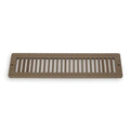 Toe Space Air Grille, 12 in W x 2 in H Opening, Brown, Steel, One-Way Airflow, Surface Mount