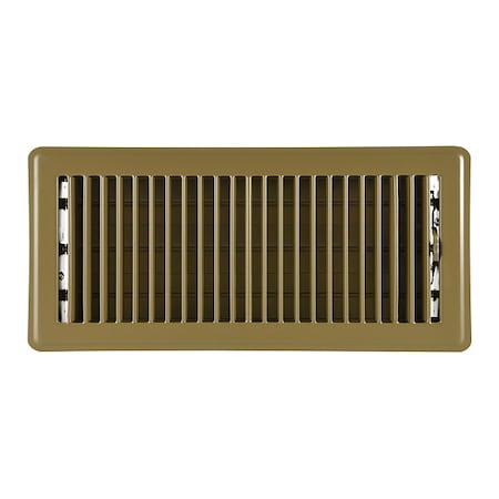 Lay-In Floor Register, 14 in W x 6 in H, Louvered, Brown, Steel, One-Way Airflow