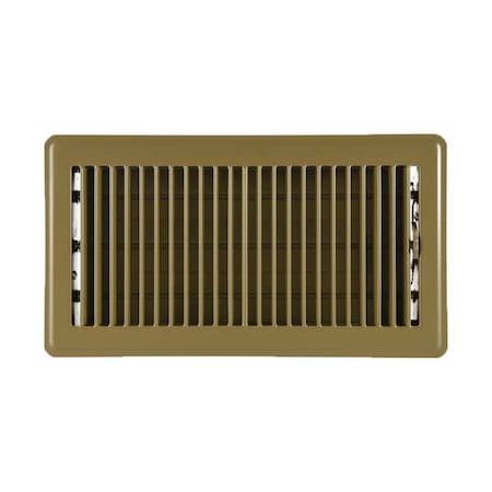 Lay-In Floor Register, 12 in W x 6 in H Opening, Brown, Steel, One-Way Airflow