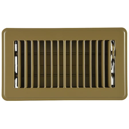 Lay-In Floor Register, 8 in W x 4 in H, Louvered, Brown, Steel, One-Way Airflow