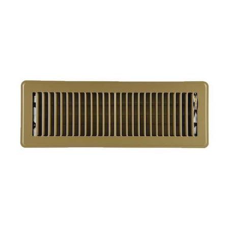 Lay-In Floor Register, 14 in W x 4 in H Opening, Brown, Steel, One-Way Airflow