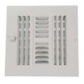 Sidewall/Ceiling Register 7.75 X 7.75, White, Steel, Outside Diameter 7.75 in, Fits Opening 6 in
