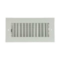 Sidewall/Ceiling Register, 10 in W x 4 in Opening, White, Steel, One-Way Airflow, Surface Mount