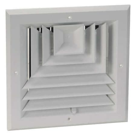 10 in Square 3-Way Multilouver Diffuser, White