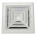 6 in Square 4-Way Multilouver Diffuser, White