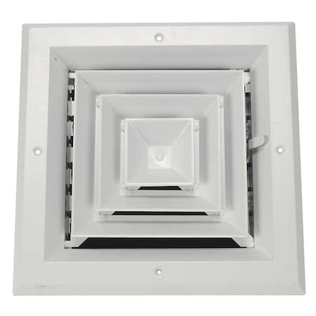 6 in Square 4-Way Multilouver Diffuser, White