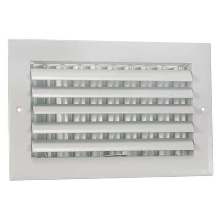 Sidewall/Ceiling Register, 8 in W x 4 in H Opening, White, Aluminum, One-Way, Surface Mount