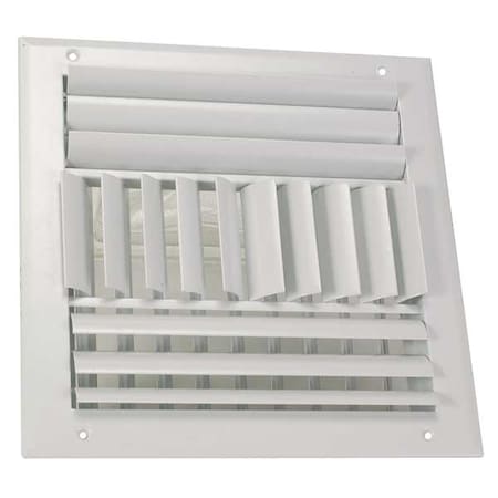 Sidewall/Ceiling Register, 10 in W x 10 in H Opening, White, Aluminum Four-Way, Surface Mount