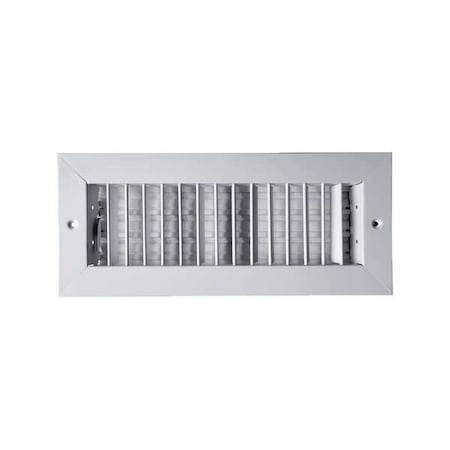 Sidewall/Ceiling Register, 12 in W x 4 in H Opening, White, Steel, Three-Way, Surface Mount