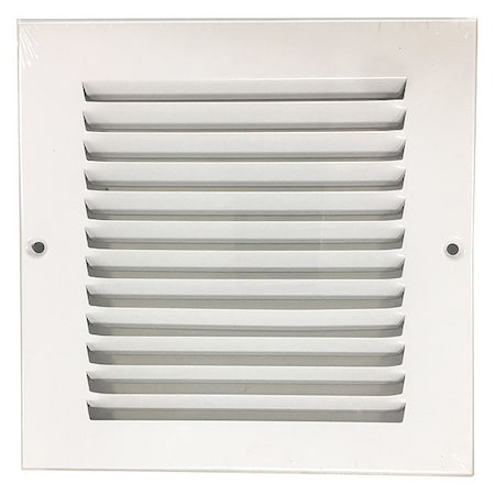 Ceiling/Wall Return Air Grille, 6 in W x 6 in H Opening, White, Steel, 1 Way Airflow, Surface Mount