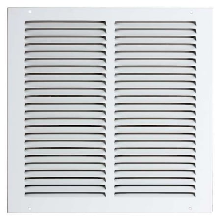 Ceiling/Wall Return Air Grille, 10 in W x 10 in H Opening, 288cfm, White, Steel, 1 Way, Surface Mount