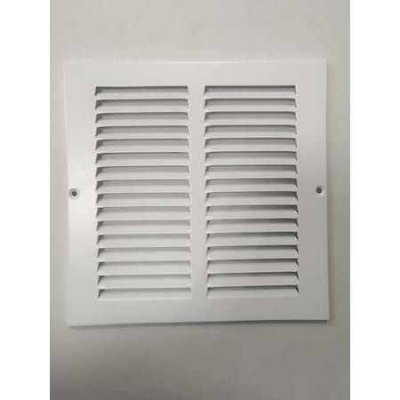 Ceiling/Wall Return Air Grille, 8 in W x 8 in H Opening, 1/2 in Bar Spacing, White, Steel, One-Way